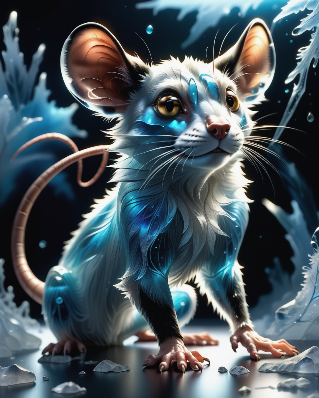 score_9, score_8_up, score_7_up, intricate details, rating_safe,
<lora:BioIceCrystalsPONY:1>, 1boy(made out of Jed-Blmicry, bioluminiscence, translucent,
anthro furry, rat,
full body, looking at the viewer, solo, smiling), detailed background, depth of field, subsurface scattering, 
<lora:ral-chrosc-clr:0.3>, ral-chrosc-clr,
<lora:xl_more_art-full_v1:0.3>,
<lora:add-detail-xl:0.3>