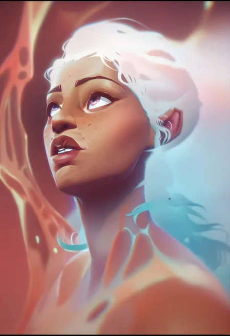 score_9, score_8_up, score_7_up, score_6_up,
skyy0ung, SkyYoung ,Sky Young /(league of legends arcane/), 1girl, solo, blue hair, purple eyes, weapon, white hair, parted lips, dark skin, from side, dark-skinned female, lips, profile, border, looking up, letterboxed, portrait, freckles ,/(league of legends arcane/),