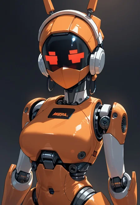 score_9, score_8_up, score_7_up,
Android girl, pixel face, screen face, robot body, metal skin,