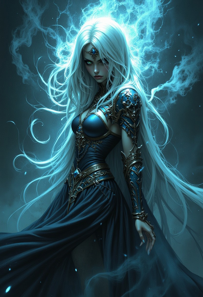masterpiece, a beautiful female ghost materialises from the mist HD32K, wallpaper, hyperdetailed, mythp0rt