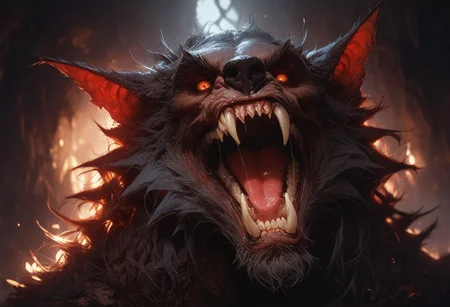 score_9, score_8_up, score_7_up, score_6_up, , , volumetric lighting, ,, gothic , gorgeous view, , , , , looking at viewer, located in a cave, dark cavern, werewolf, teeth, saliva, upper body, hairy