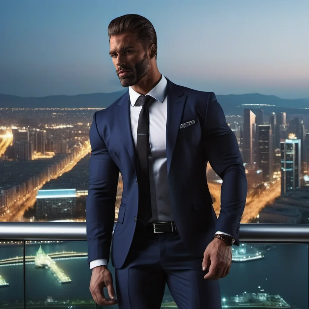 GigaChad1024, a muscular man in a suit, full body, city background, detailed face, detailed eyes , highly detailed, photography, ultra sharp, film, bokeh, professional, 4k <lora:GigaChad1024:0.8>
