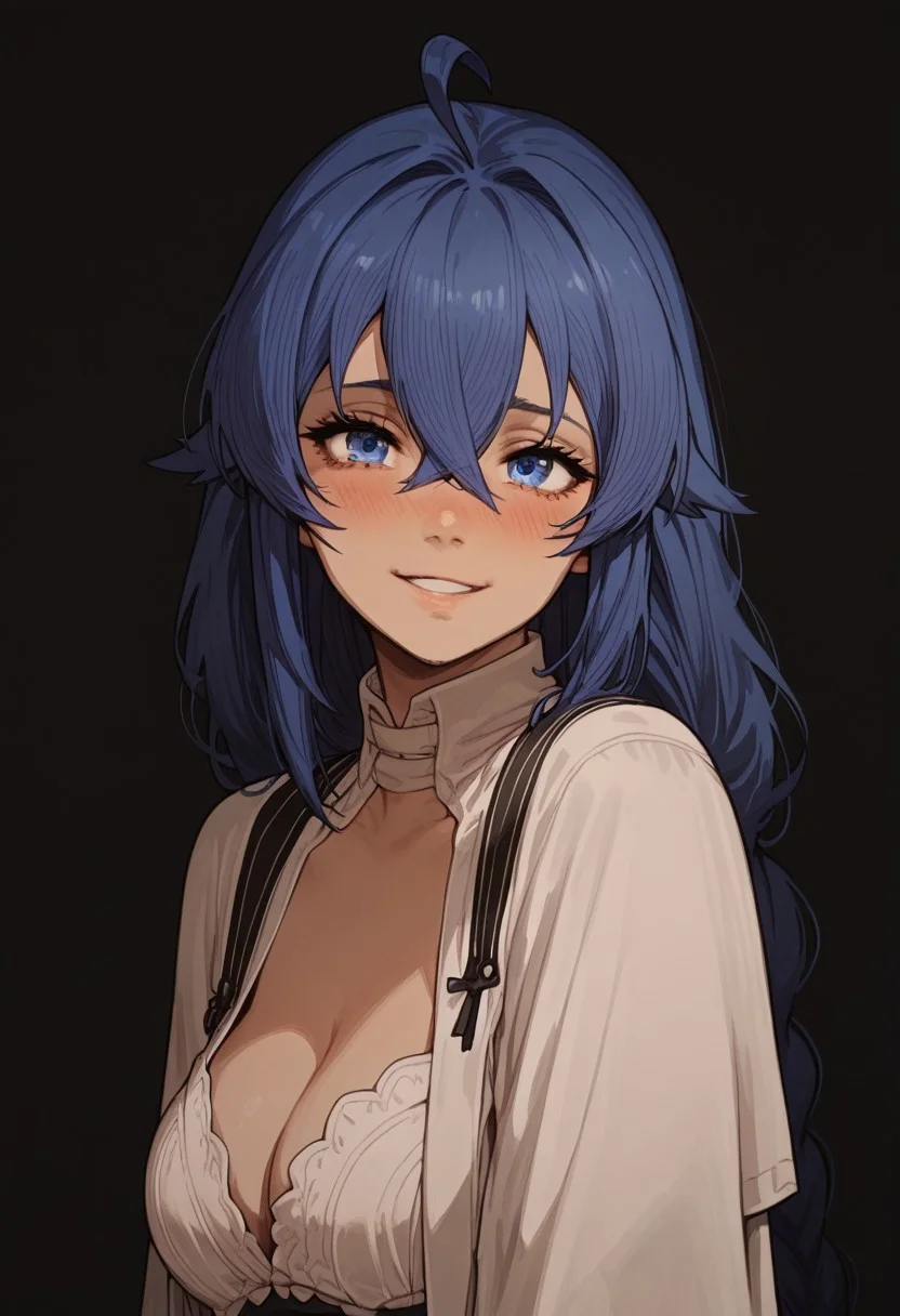 score_9, score_8_up, score_8. score_9, score_8_up, score_7_up, score_6_up, masterpiece, 4k, high quality, (best quality:1.1), ExpressiveH,(close up)
1girl, roxy, ahoge, black ribbon, blue eyes, blue hair, braid, hair between eyes, hair ribbon, long hair, twin braids, very long hair, medium breasts, blushing, looking at viewer, smiling, g0dd3ss, white dress, cleavage
black background