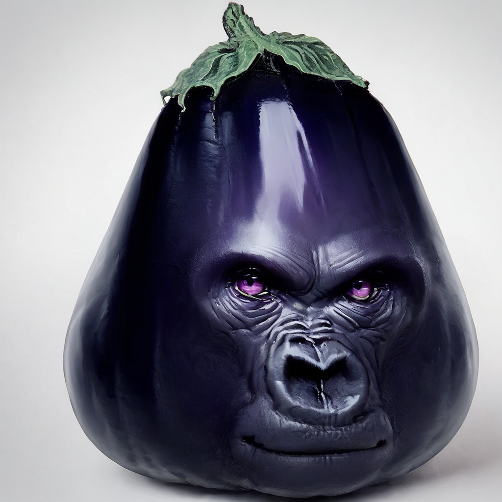 score_9, score_8_up, score_7_up, score_6_up, score_5_up, score_4_up, 
 <lora:plant_animals-7:1>,
plant_animal,
eggplant,monkey face