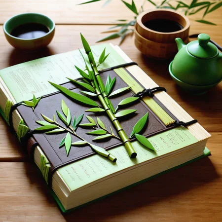 Cookbook, Embossing, Bamboo, Literary Cafe