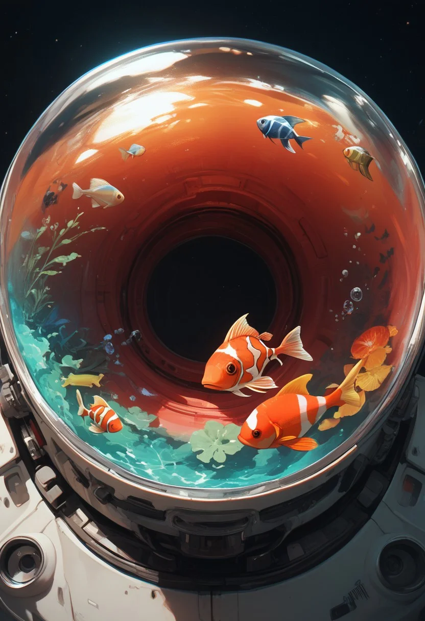 easynegative, source_anime, zPDXL2, extremely detailed, score_9, score_8_up, score_7_up, score_6_up, object_head, h3ad, <lora:Insert_Head_Here:1> fishbowl, goldfish, deep space background, close up