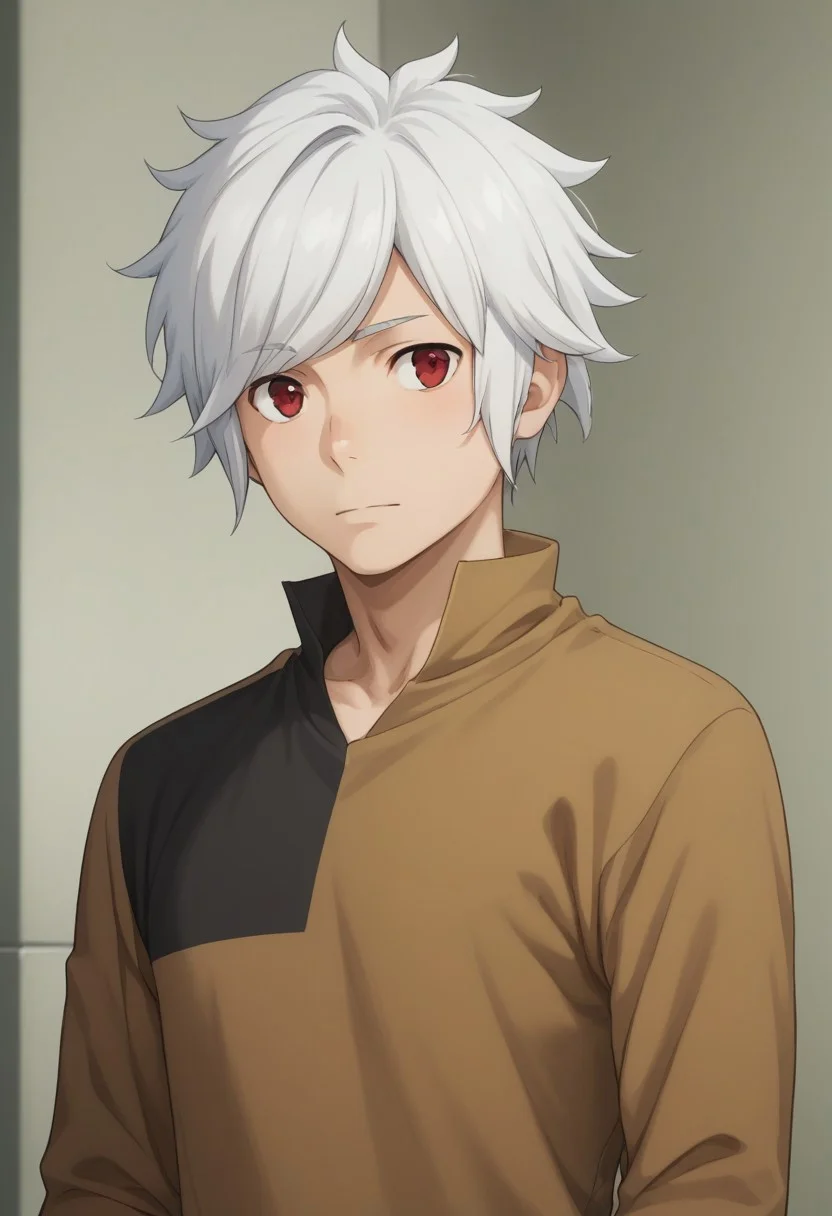 score_9, score_8_up, score_7_up, source_anime, highly detailed,
belcranel, 1boy, male focus, solo, white hair, red eyes, shirt, brown shirt, black shirt, multicolored shirt, upper body
outdoor,