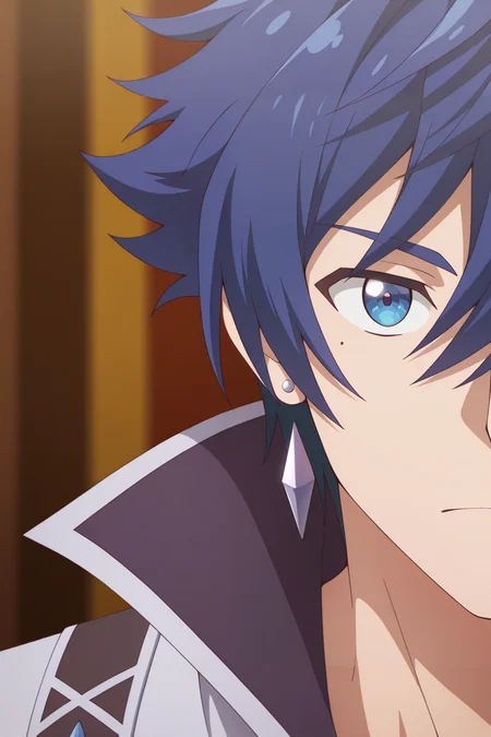 masterpiece, best quality, amazing quality,high resolution, intricate details,official style,depth of field,anime coloring,anime screencap, , , 1boy, solo, male focus, <lora:Allen_Westfelt:0.85>,allen westfelt,blue hair,blue eyes,spiky hair,short hair,mole,jewelry,looking at viewer,upper body