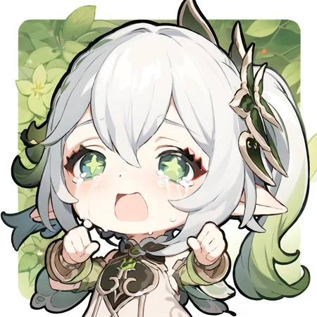 (chibi)
looking at viewer, (sad:1.2), (crying, tears:1.1),closed eyes, open mouth, rubbing eyes,
small girl ,white dress,
<lora:nahida_bs4_unet_2e-4_te_1e-4_dim64_alpha_32_768-000060:0.9> <lora:paimonsPaintingsStyle_gstamp02000008:0.9>
