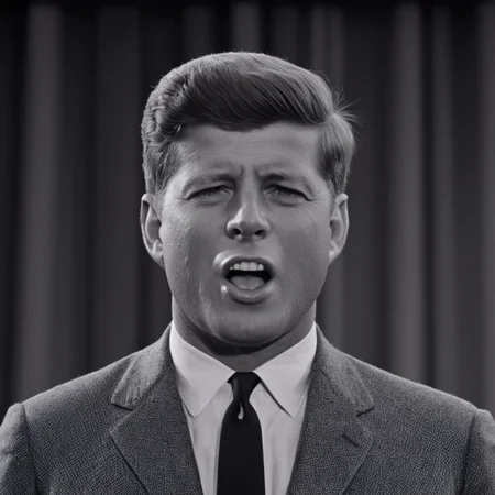 cinematic film still of <lora:1960's style:1>
In the 1960's john f kennedy a man in a suit and tie speaking into a microphone,open mouth,shirt,1boy,monochrome,greyscale,male focus,necktie,collared shirt,blurry,formal,suit ,realistic,realism, detailed, perfection,perfect,filmic,retro,vintage,classic,different haircut,different look,different style,1960's style , 1960 style, shallow depth of field, vignette, highly detailed, high budget, bokeh, cinemascope, moody, epic, gorgeous, film grain, grainy