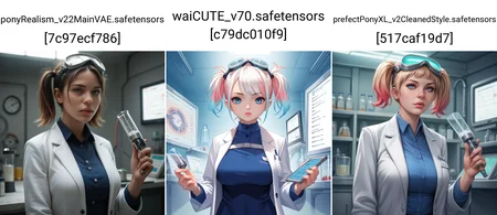 uncensored, score_9, score_8_up, score_7_up, score_6_up, score_5_up, score_4_up, 1girl, large breasts, a woman working in a modern laboratory, surrounded by scientific equipment, wearing a lab coat and safety goggles, business suit, focused on her research, bright and clean environment, high detail, cinematic lighting, digital painting, by Artgerm and James Gurney, 4k resolution, masterpiece,
<lora:StellaComposite_NotARealPerson_v2.0_PDXL:0.8> stellacomposite, realistic, lips, multicolored hair, short twintails hair style, Blue colored eyes,,
