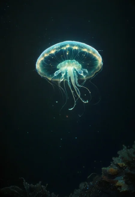 score_9, score_8_up, score_7_up, score_6_up, source anime,
phytoplankton, bioluminescence, sky, cyan glow, photo, no humans, underwater,glowing, ocean life, jellyfish, bubbles, realistic, 
masterpiece, best quality, very aesthetic, absurdres