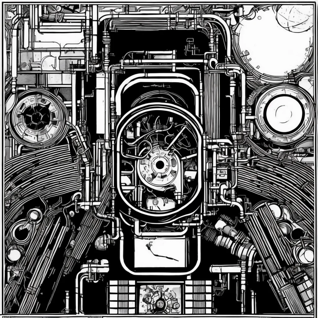 black and white, photorealistic intricately detailed comic book art by award winning line artist, of a steampunk scientist stepping stepping through a magical portal, black and white ink, epic cinematography