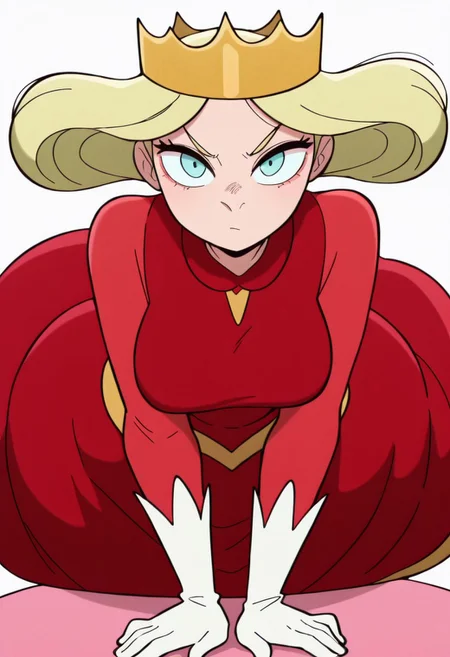 masterpiece, best quality, amazing quality, very aesthetic, absurdres, diives,
masterpiece, 8K, depth of field, focused subject, best quality,newest, absurdes,
masterpiece, best quality, amazing quality, very aesthetic, absurdres, newest,
1girl, solo, looking at viewer,
<lora:Hilling:0.85> H1ll1ng, blue eyes, short hair, blonde hair, pointy nose,
crown, red dress, white gloves,
pink background, simple background,
,dynamic pose,simple background, white background,