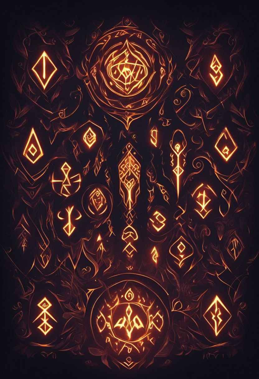 In the darkest of nights, elemental runes are summoned
Glowing Runes