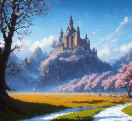 (extremely detailed CG unity 8k wallpaper), full shot photo of the most beautiful artwork of a medieval castle, snow falling, nostalgia, grass hills, professional majestic oil painting by Ed Blinkey, Atey Ghailan, Studio Ghibli, by Jeremy Mann, Greg Manchess, Antonio Moro, trending on ArtStation, trending on CGSociety, Intricate, High Detail, Sharp focus, dramatic, photorealistic painting art by midjourney and greg rutkowski