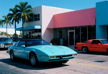 MiamiVice, highly detailed, 4K, ((stylish 35mm photo, vibrant colors))