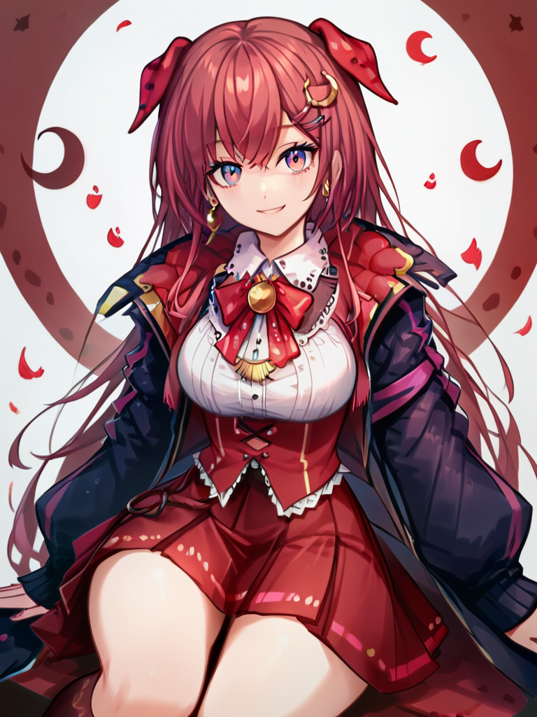 <lora:Amagase MuyuPDXL_v1:1>Amagase MuyuPDXL, 1girl, solo, virtual youtuber, skirt, smile, crescent hair ornament, jacket, hair ornament, looking at viewer, socks, crescent, straight-on, <lora:princess_xl_v2:0.8><lora:g0th1cPXL:0.3> g0th1cpxl<lora:Expressive_H:0.8> ExpressiveH<lora:NAI Smooth Boys Style SDXL_LoRA_20r_20e_8i_nr32_a16_Pony Diffusion V6 XL:0.8> score_9, score_8_up, score_7_up,