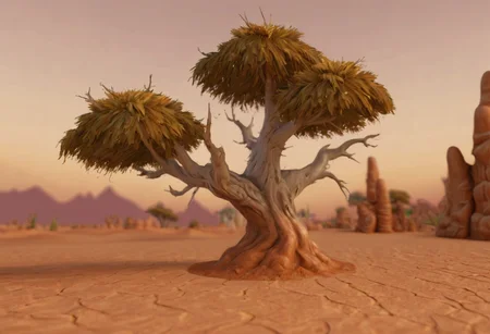 Durotar, desert, highly detailed tree, photorealistic, depth of field, <lora:Durotar-08:1.0>