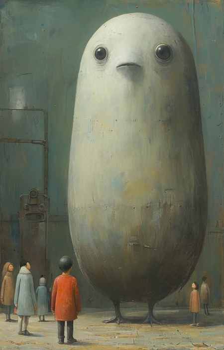 masterpiece,best quality,<lora:tbh161-sdxl:0.9>,illustration,style of Shaun Tan, portrait of family