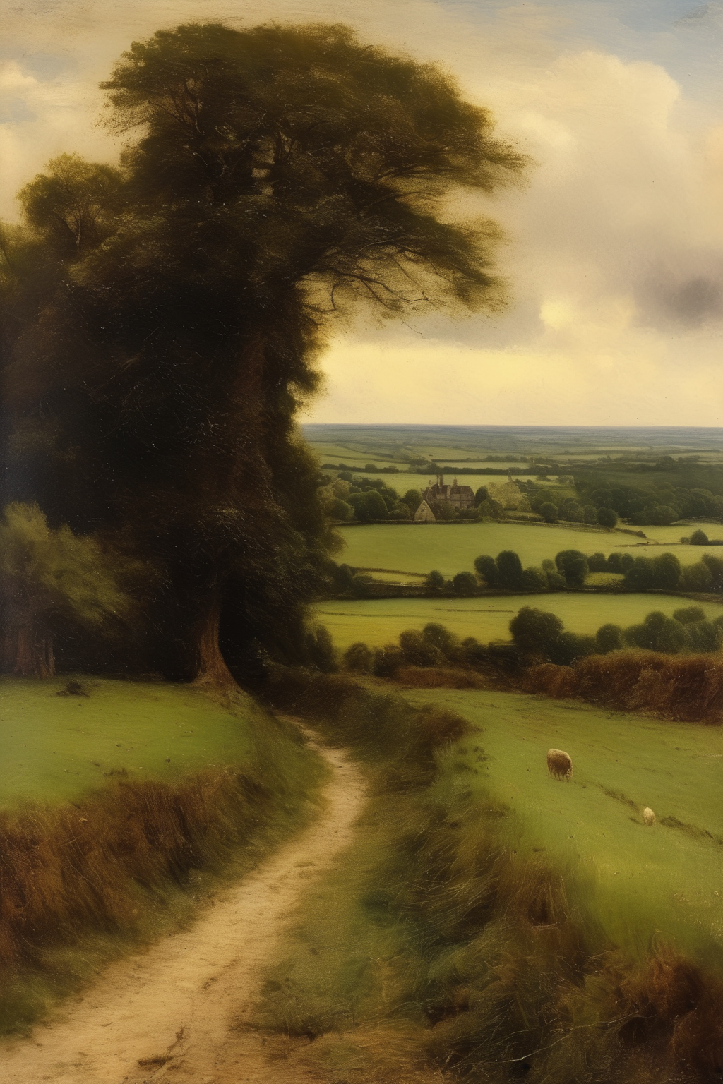 <lora:Worthington Whittredge Style:1>Worthington Whittredge Style - Landscapes from the Cotswold region,In The Style of The Barbizon School.