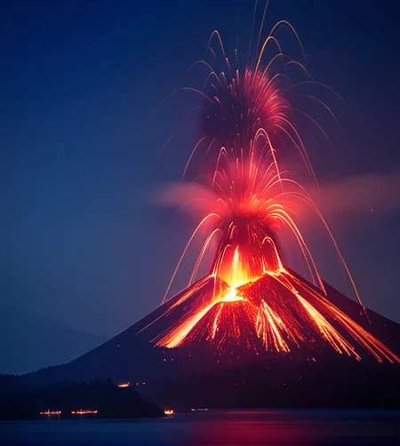 score_9, score_8_up, score_7_up, score_6_up, score_5_up, score_4_up,
<lora:fire:0.8>,
firemode, , no humans, fireworks, outdoors, night, scenery, sky,vulcan,eruption