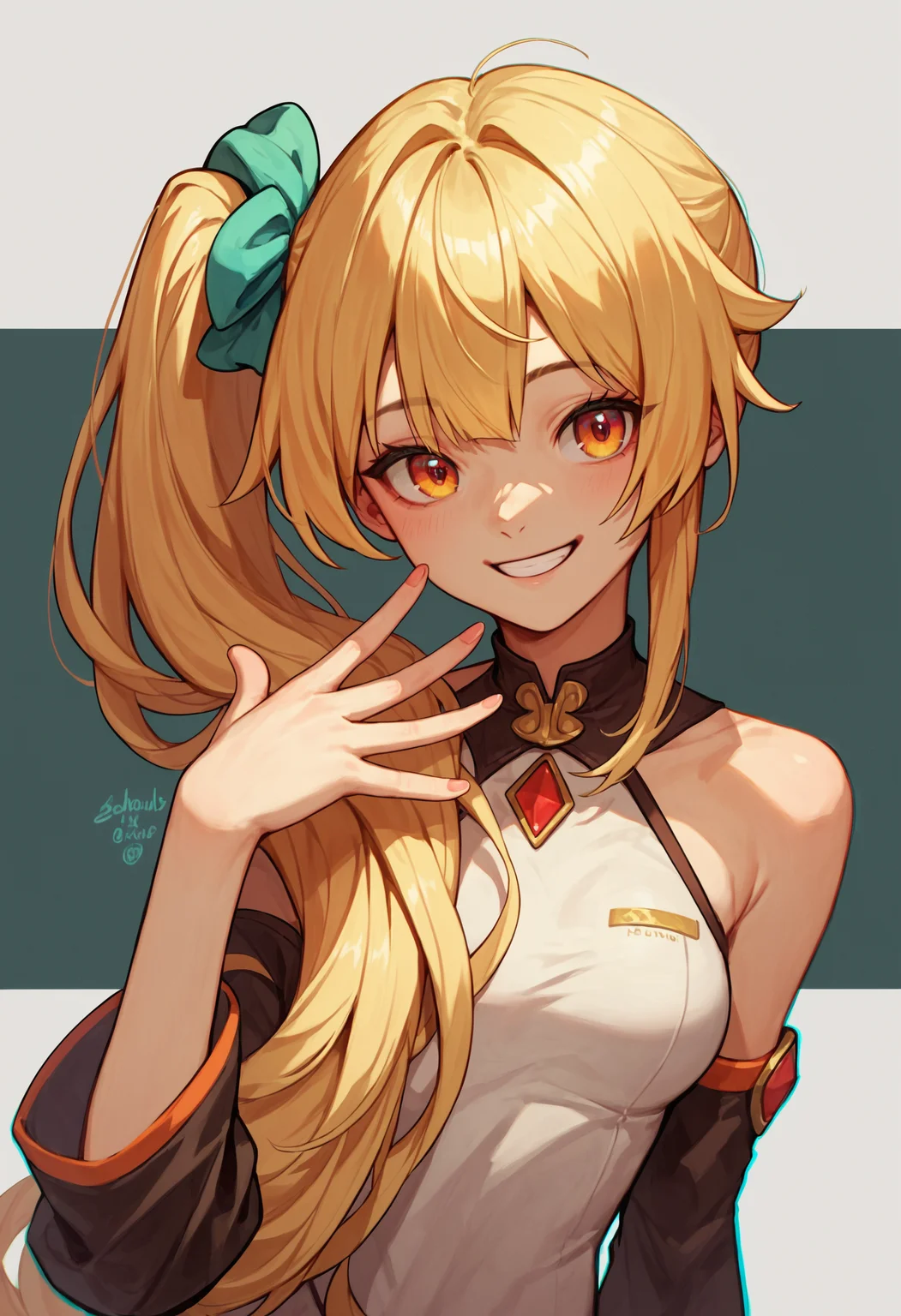 score_9_up score_8_up score_7_up, 1girl, side ponytail long hair, smile, simple background
<lora:sidetail_miku_noodle_stopper_2:1>