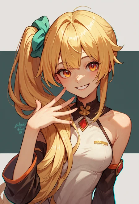 score_9_up score_8_up score_7_up, 1girl, side ponytail long hair, smile, simple background
<lora:sidetail_miku_noodle_stopper_2:1>