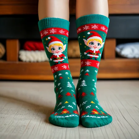 Warm winter socks with an elf pattern.
<lora:Socks01_CE_XL_300-OT:0.6> scksCE_style