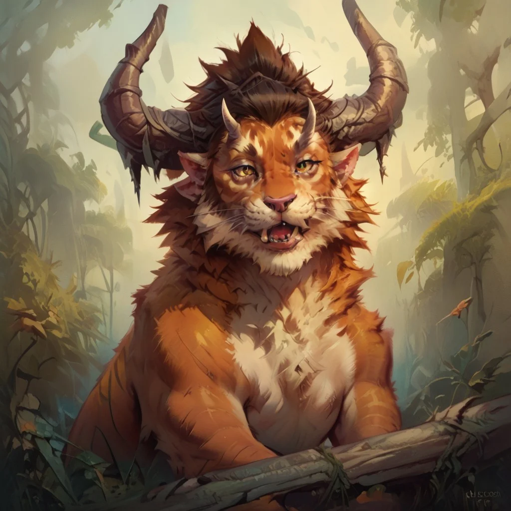 score_9, score_8_up, score_7_up, cat like monkey with a horn