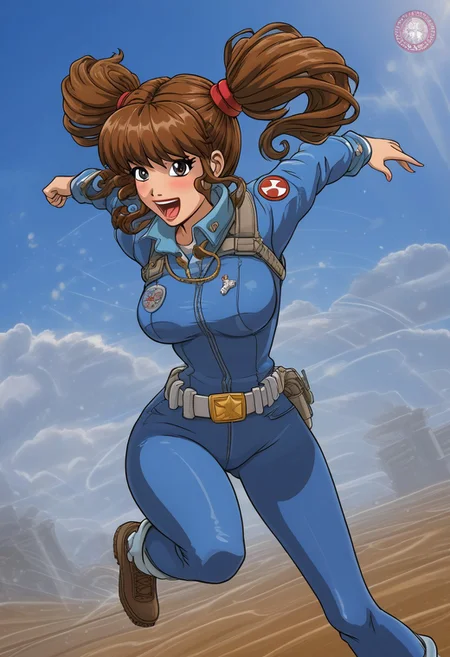 happy girl, ((random_combat_action_pose)), (4K4BUR5TYL3)