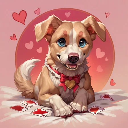 (score_9, score_8_up, score_7_up, source_western,realistic), fantasy,
The cutest golden retriever puppy sitting by a giant valentine's day Card with lots of hearts,dog, rating_safe