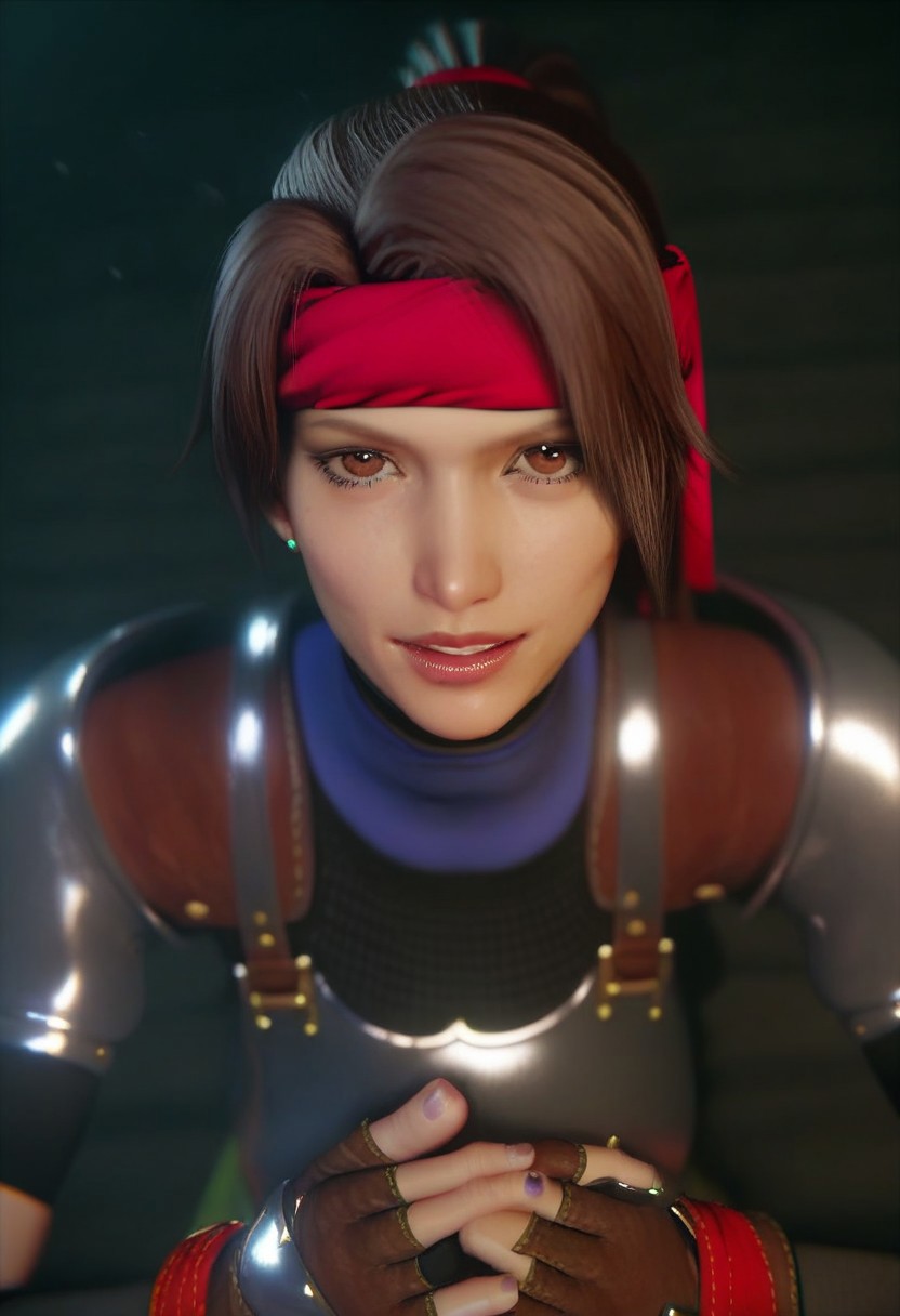 score_9, score_8_up, score_7_up, Rating_safe, Realistic, 1girl, jessie rasberry, brown hair, headband, gloves, brown eyes, solo focus, armor, shoulder armor, fingerless gloves, breastplate,