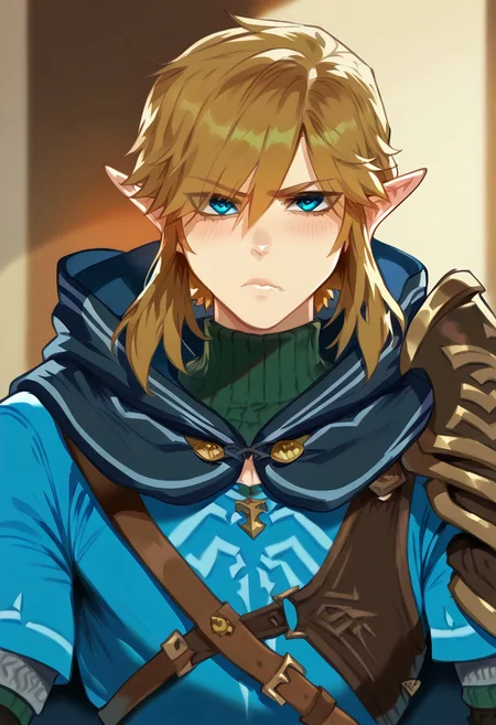 anime artwork, score_9, score_8_up, score_7_up, score_6_up, score_5_up, blue eyes,
masterpiece, best quality, source_anime,
<lora:Floox_Style:1>, detailed eyes, detailed hair, totklink, upper body, portrait, green turtleneck, blue tunic, dark blue cape, serious, grumpy,