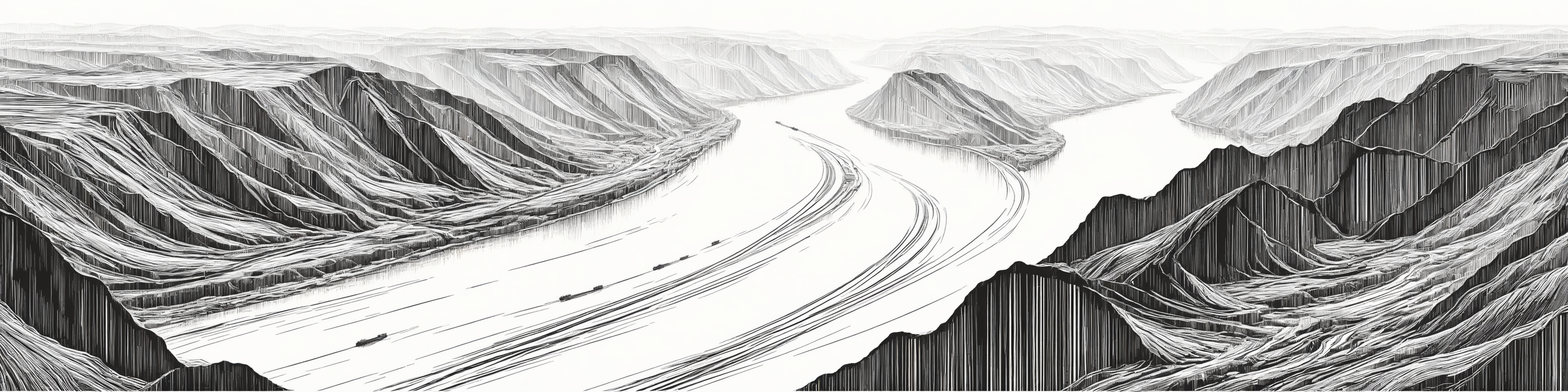 Create a highly detailed,technical drawing of the Yellow river of China,emphasizing precision and complexity in its design,The view should be panoramic,with focus on structural details and textural elements,similar to a technical schematic or a data visualization diagram,masterpiece,high quality,bigc,digital engraving,crazy detail,8k,(cash green),Diagonal lines are highlighted throughout the picture,<lora:aki-000004:1>,