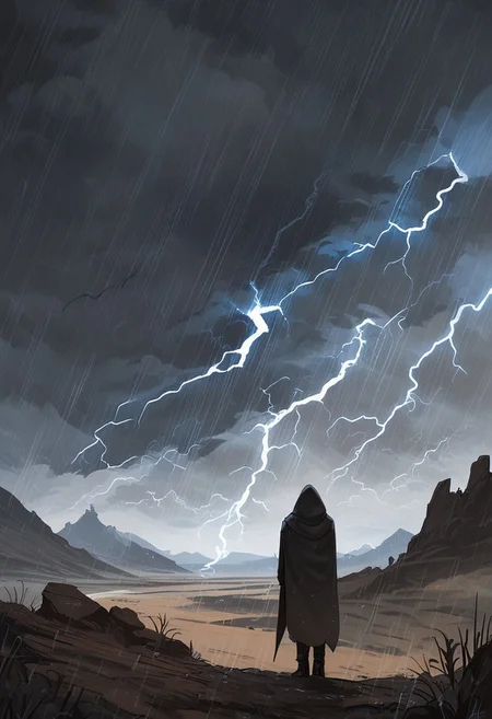 score_9, score_8_up, score_7_up, score_6_up, score_5_up, score_4_up, landscape, desert, storm, rain, dark clouds, lightning, windy