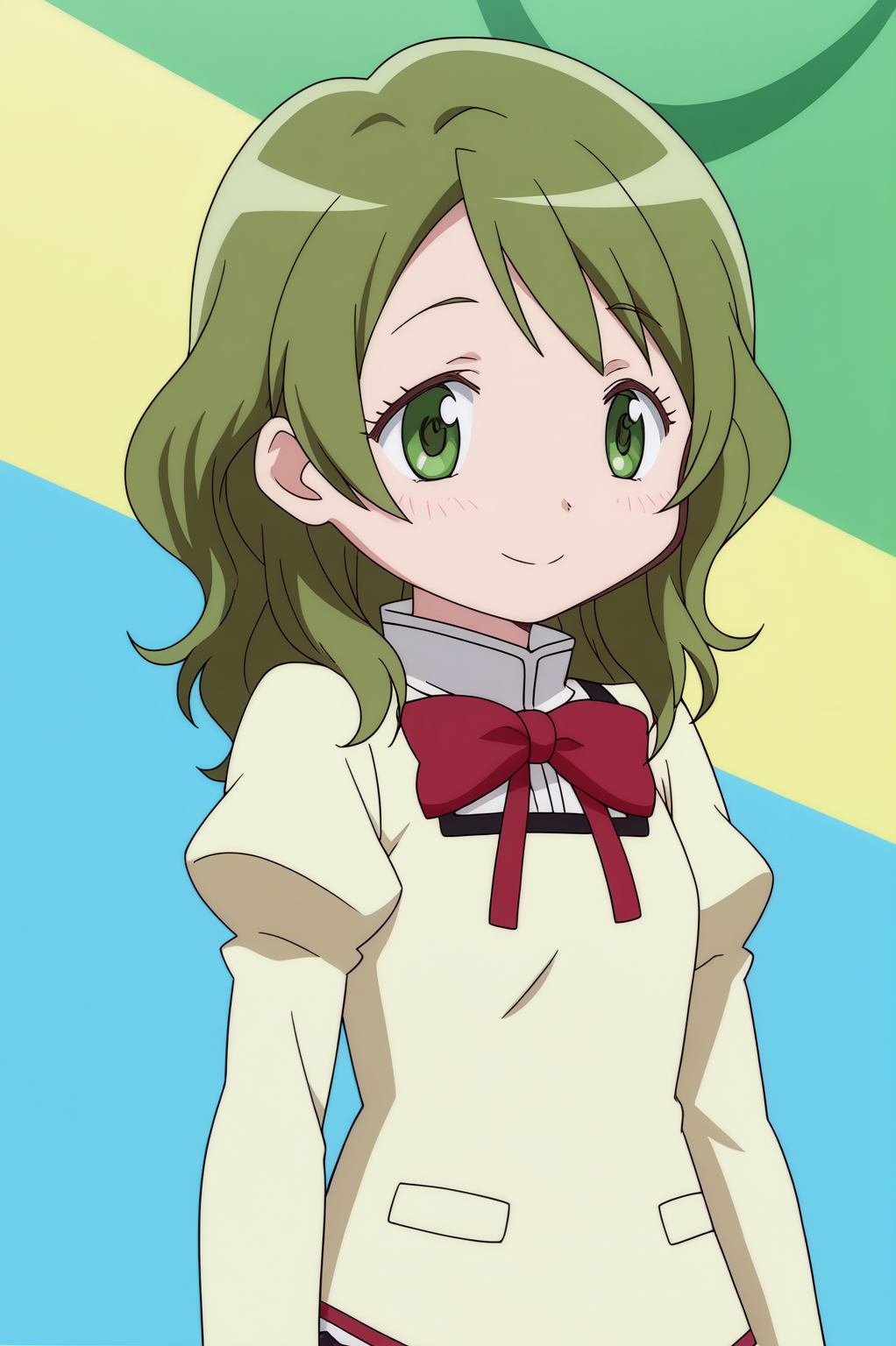 rating_safe,  anime screencap, consistent background,   Hitomi Shizuki, light smile, upper body  <lora:Madoka-Hitomi_Shizuki-PDXL:0.8>,