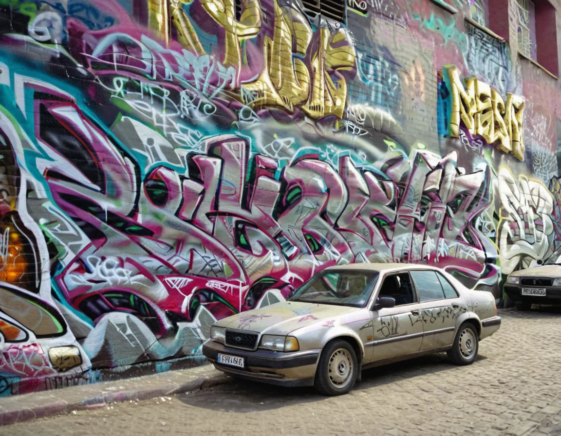 cinematic still graffitilora, wall, graffiti, 1car, portrait . emotional, harmonious, vignette, 4k epic detailed, shot on kodak, 35mm photo, sharp focus, high budget, cinemascope, moody, epic, gorgeous, film grain, grainy, graffitilora, wall, graffiti, 1car, portrait, elegant, intricate, highly detailed, dramatic light, sharp focus, cinematic, futuristic, new color, shiny, colorful, surreal, aesthetic, dynamic, attractive, beautiful, illuminated, fashionable, pretty, fine, perfect, background, ambient, reflected, atmosphere, magic, great, full, focused