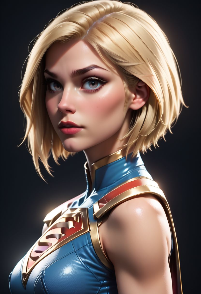 score_9, score_8_up, score_7_up, score_6_up, score_5_up, score_4_up score_9,score_8_up, digital art, female portrait, realistic 3D illustration, Supergirl_Pony, soft lighting, contemplative expression, dark background, subtle makeup, high-resolution, detailed texture, emotional depth, dramatic mood, tight clothes, side profile, serene atmosphere, cinematic lighting. medium perfectly round breasts, short hair, blonde eyes, firm breasts, SkinHairDetail