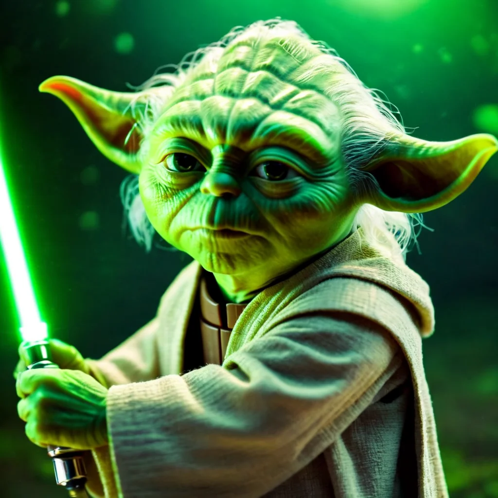 cinematic film still of <lora:Yoda:1.2>
Yoda a cartoon yodah with a green light saber and jedi rob costume In Star Wars Universe, shallow depth of field, vignette, highly detailed, high budget, bokeh, cinemascope, moody, epic, gorgeous, film grain, grainy