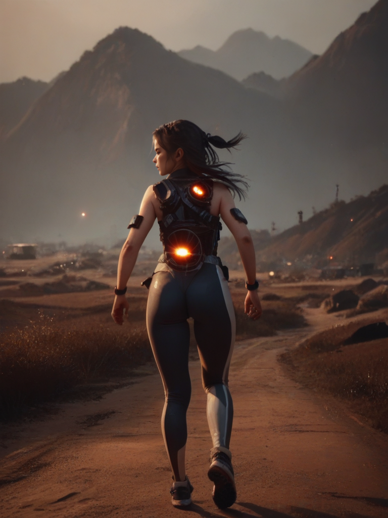 <lora:eve06_nobody_pxl:1> score_9, score_8_up, score_7_up, score_6_up, score_5_up, score_4_up, source_photo, source_real, eve06, 1girl,  from behind, running,  video game background