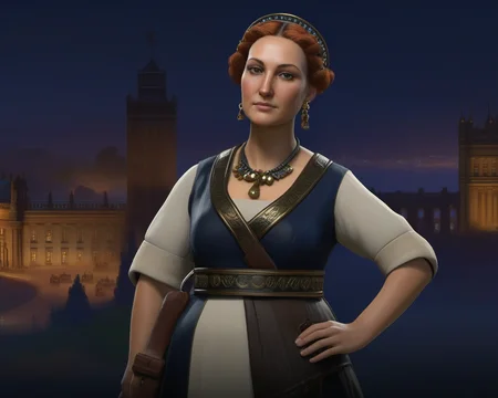 Civilization 6 style, british white woman, <lora:ææXLv1:1>