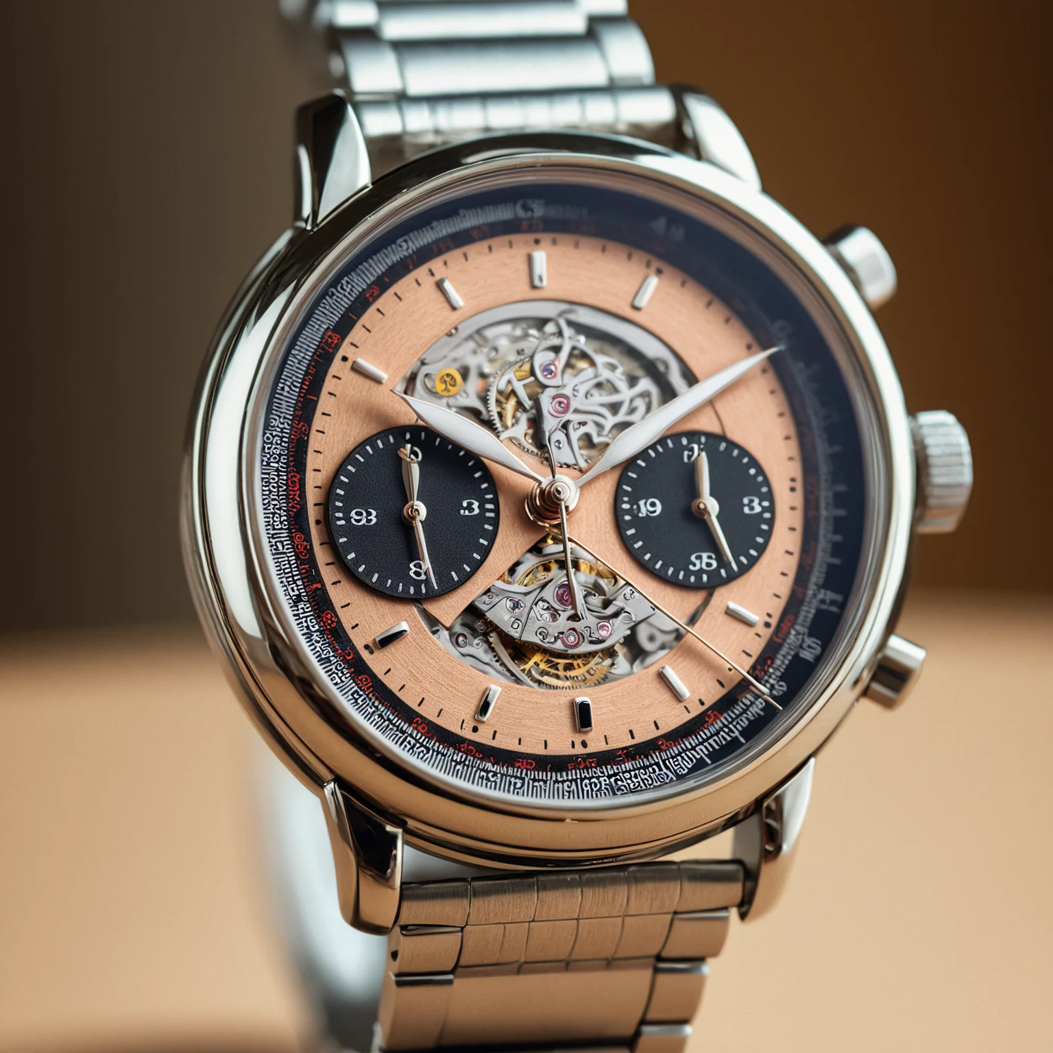 <lora:W4tch35_05XL-final:1>,an advertising photograph of a beautiful (W4tch35:1.2) as a (index_dial:1.3) watch,on a watch stand,with detailed movement,medium shot,tilt shift,bokhe,8k wallpaper,masterpiece,photorealistic,HDR UHD,high contrast,hyper realistic,volumetric lighting,