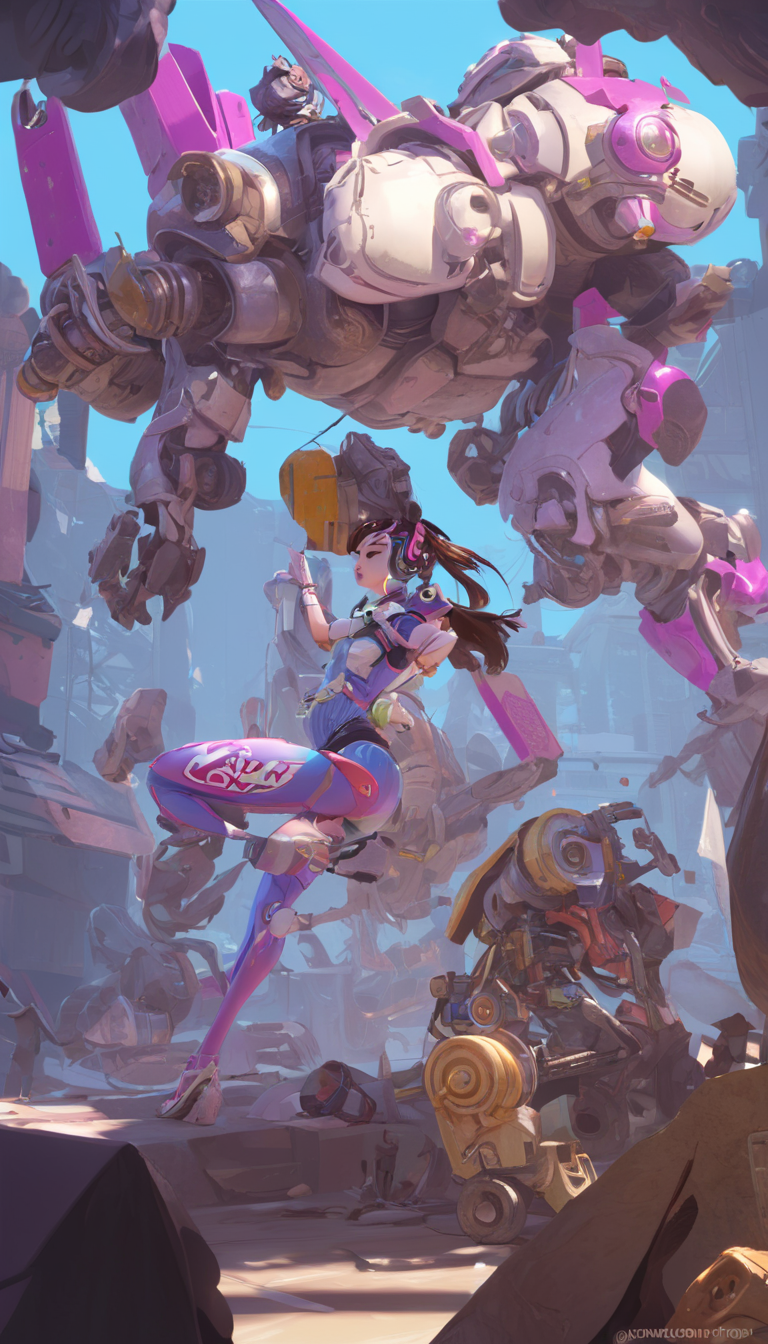 Indie game art,(Cinematic scene, hero view, D.Va, Overwatch <lora:d.va_xl_v1:1>, action pose, detailed background, masterpiece, best quality, high quality, highres, absurdres, Guild Wars 2 ), (Vector Art, Borderlands style, Arcane style, Cartoon style), Line art, Disctinct features, Hand drawn, Technical illustration, Graphic design, Vector graphics, High contrast, Precision artwork, Linear compositions, Scalable artwork, Digital art, cinematic sensual, Sharp focus, humorous illustration, big depth of field, Masterpiece, trending on artstation, Vivid colors, trending on ArtStation, trending on CGSociety, Intricate, Low Detail, dramatic
