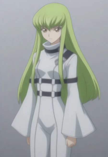 source_anime, anime screencap, source_anime, auratheguillotine, anime screencap, masterpiece, source_anime, shiny skin,,,codegeasscc, <lora:code-geass-cc-s1-ponyxl-lora-nochekaiser:1>, cc, c.c., yellow eyes, green hair, long hair, straight hair, straitjacket, white straitjacket, wide sleeves,