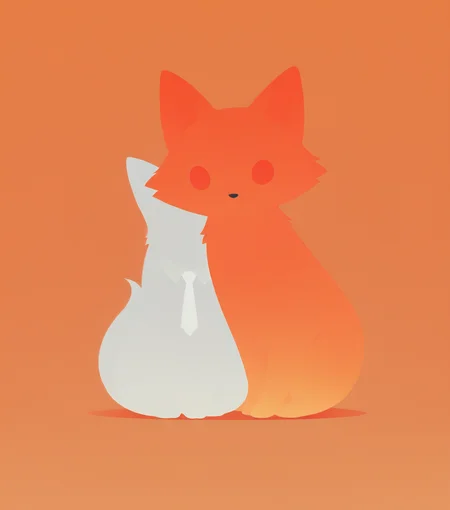 masterpiece, best quality, amazing quality, <lora:Soft_glow_buns:0.8> s0ftgl0w, minimalism, Spy Fox, tall, fox, orange, white tuxedo, tie, masterpiece, best quality, amazing quality