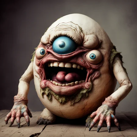 <lora:fx-monsters-xl-mrey-nocap:1> ugly disfigured humpty dumpty monster