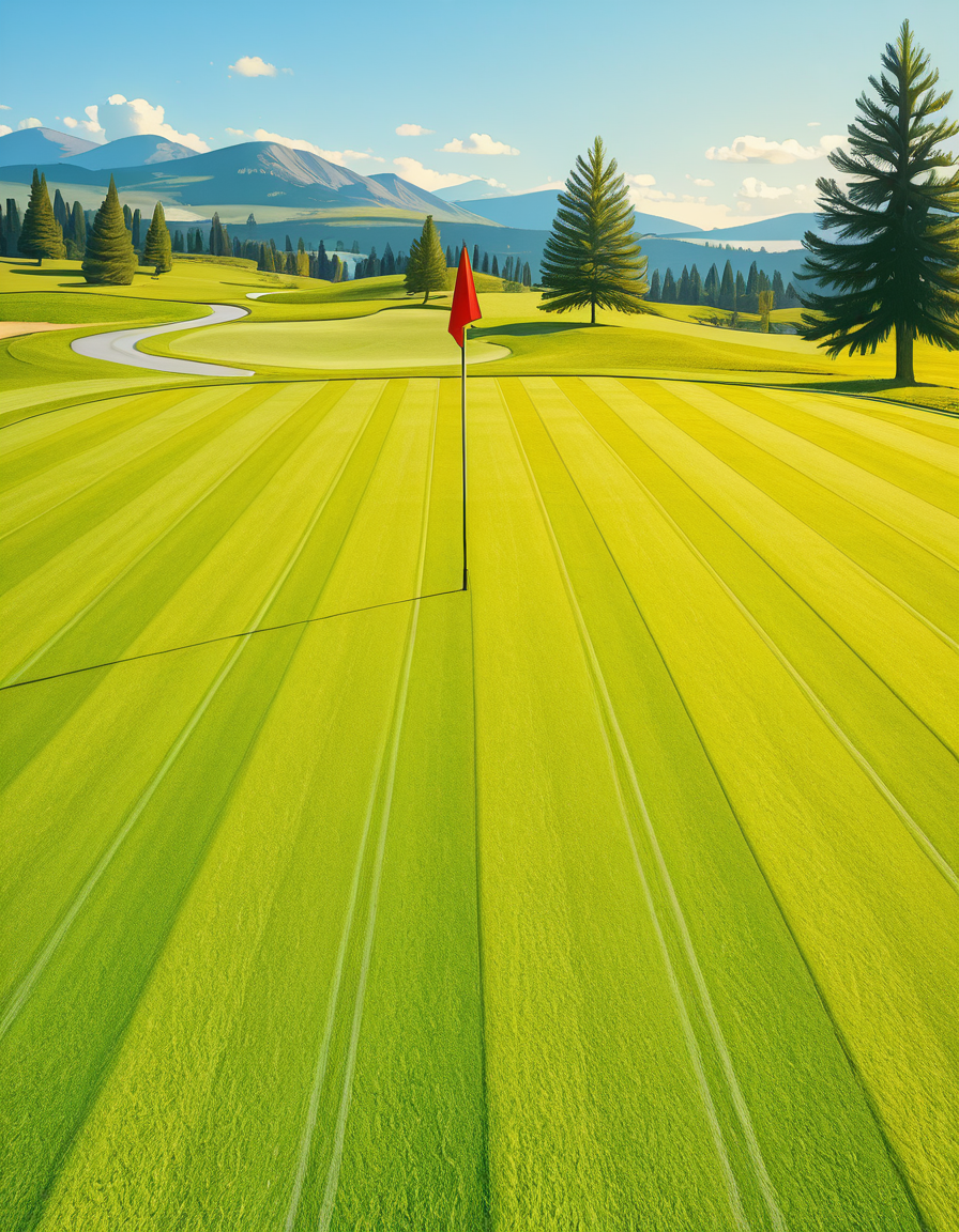 A beautifully maintained golf green in the golden light of late afternoon. The smooth, vibrant green grass is perfectly trimmed, with subtle undulations adding depth to the putting surface. A bright red flag flutters gently atop a sleek white pin, marking the hole at the center of the green. Surrounding the green, a soft fringe of slightly longer grass transitions into the rolling fairway, which stretches toward the horizon. In the background, tall pine trees cast long shadows, and a tranquil water hazard reflects the warm hues of the sky. The atmosphere is calm and inviting, capturing the essence of a perfect golfing moment.
<lora:SDXLFaeTastic2400:0.4> <lora:extremely_detailed:0.4> extremely detailed, <lora:golf_c0urs3-ill:1>,golf c0urs3, Masterpiece,best quality,hi res,8k,hi res,8k,award winning,(sharp focus, intricate, highly detailed),