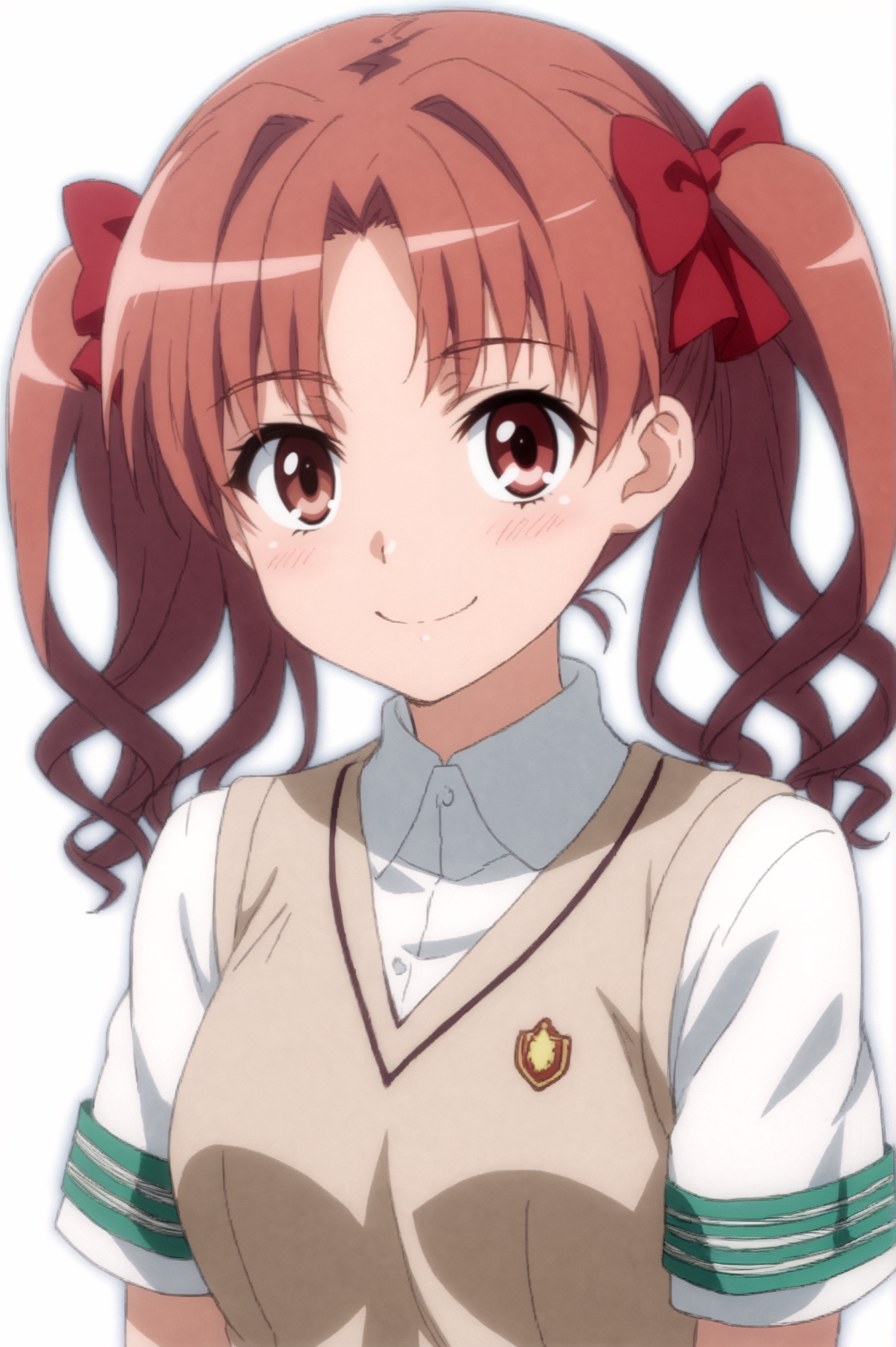 <lora:Kuroko_Shirai:0.7>,  Kuroko Shirai, upper body, white background, smile  <lora:sdxl_lightning_4step_lora:1>