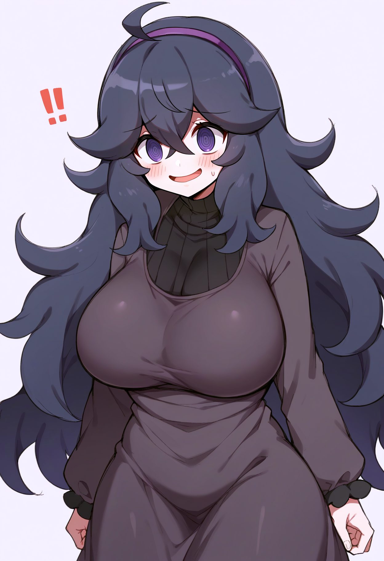 score_9, score_8_up, score_7_up,
BREAK
source_anime,
BREAK
hex maniac \(pokemon\), pokemon, 1girl, purple eyes, purple hairband,
shy, blush, long hair, ahoge, @_@, large breasts, long dress, black dress, long sleeves,
 <lora:Clarevoir-v1-PDXL:1>